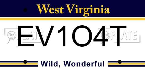 EV1O4T West Virginia License Plate