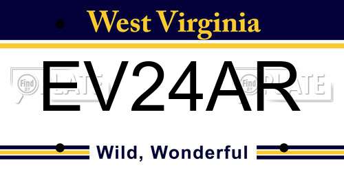 EV24AR West Virginia License Plate