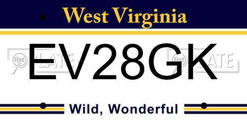 EV28GK West Virginia License Plate