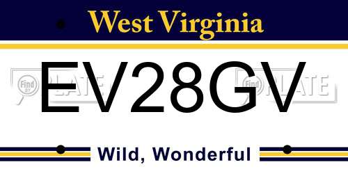 EV28GV West Virginia License Plate