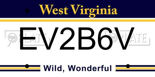 EV2B6V West Virginia License Plate
