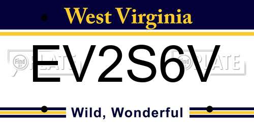 EV2S6V West Virginia License Plate