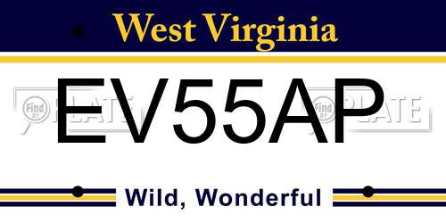EV55AP West Virginia License Plate