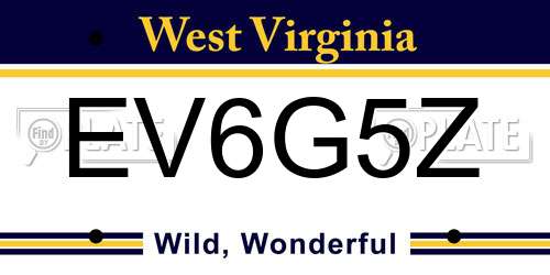 EV6G5Z West Virginia License Plate