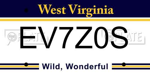EV7Z0S West Virginia License Plate