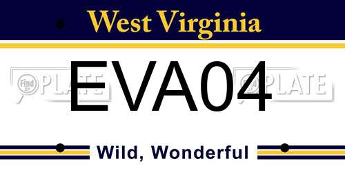EVA04 West Virginia License Plate