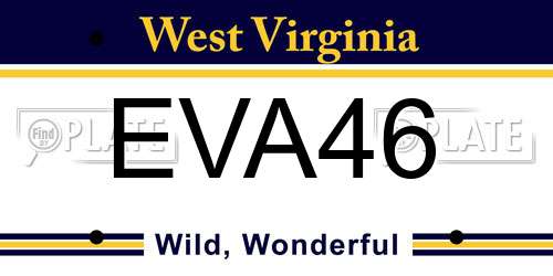 EVA46 West Virginia License Plate