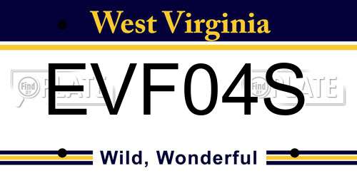 EVF04S West Virginia License Plate