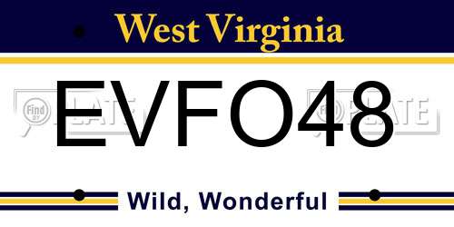 EVFO48 West Virginia License Plate
