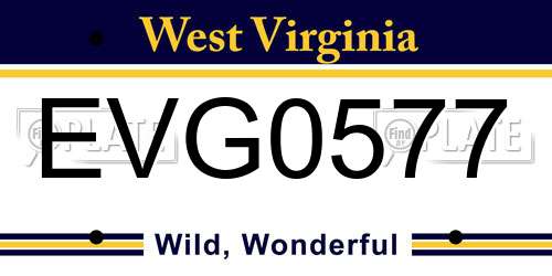 EVG0577 West Virginia License Plate