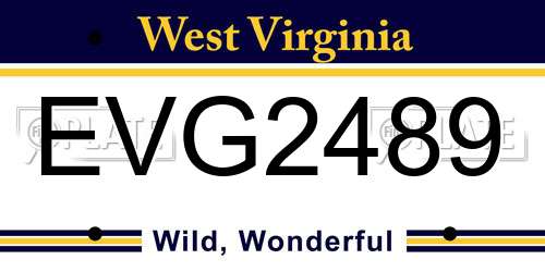 EVG2489 West Virginia License Plate