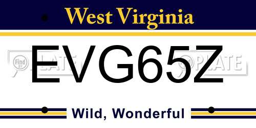 EVG65Z West Virginia License Plate