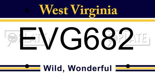 EVG682 West Virginia License Plate