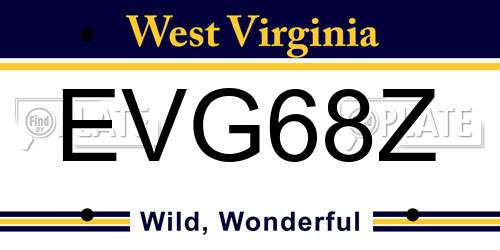 EVG68Z West Virginia License Plate