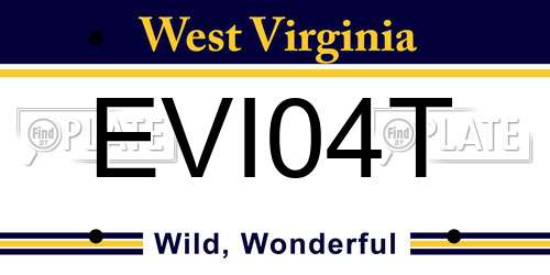 EVI04T West Virginia License Plate