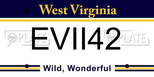 EVII42 West Virginia License Plate