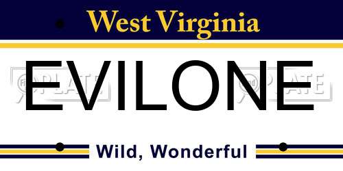 EVILONE West Virginia License Plate