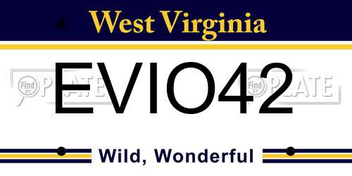 EVIO42 West Virginia License Plate