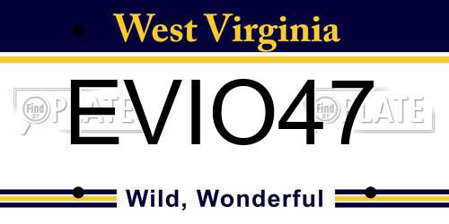 EVIO47 West Virginia License Plate