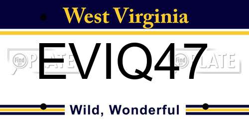 EVIQ47 West Virginia License Plate
