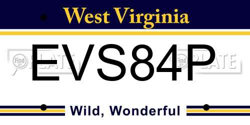 EVS84P West Virginia License Plate