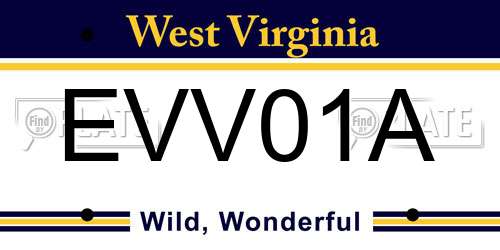 EVV01A West Virginia License Plate