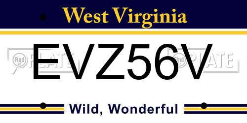 EVZ56V West Virginia License Plate