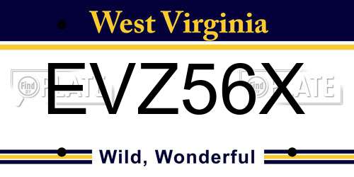 EVZ56X West Virginia License Plate