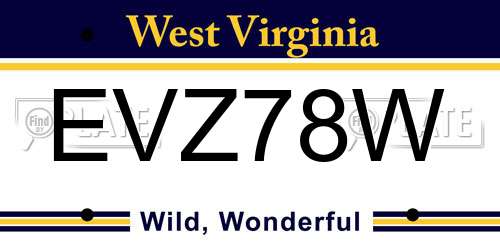 EVZ78W West Virginia License Plate