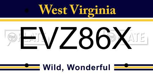 EVZ86X West Virginia License Plate