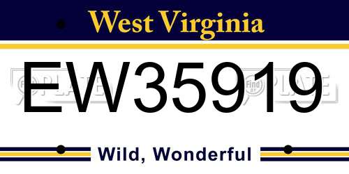 EW35919 West Virginia License Plate