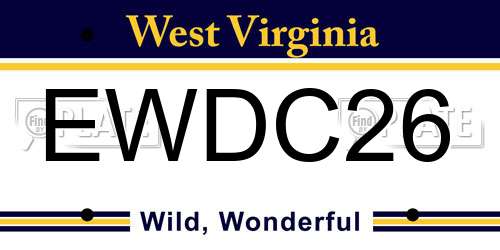 EWDC26 West Virginia License Plate