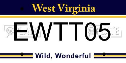 EWTT05 West Virginia License Plate