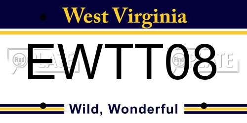 EWTT08 West Virginia License Plate