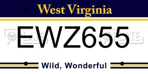 EWZ655 West Virginia License Plate