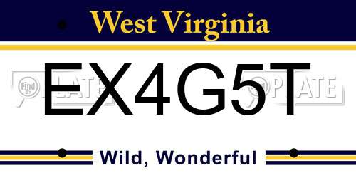 EX4G5T West Virginia License Plate