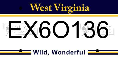 EX6O136 West Virginia License Plate