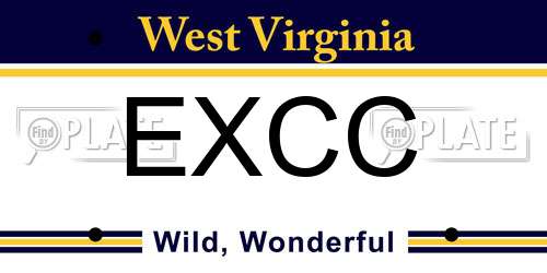 EXCC West Virginia License Plate