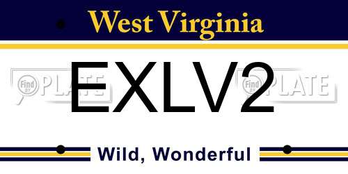 EXLV2 West Virginia License Plate