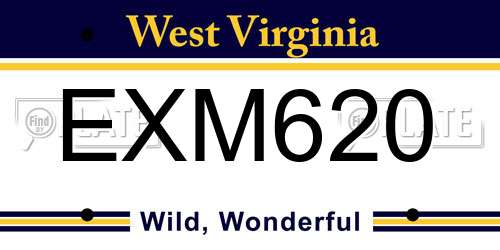 EXM620 West Virginia License Plate