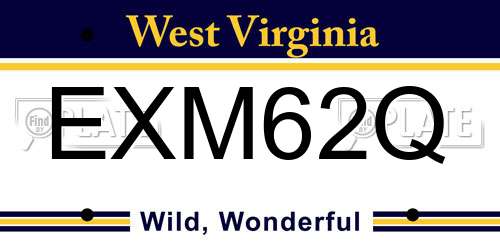 EXM62Q West Virginia License Plate