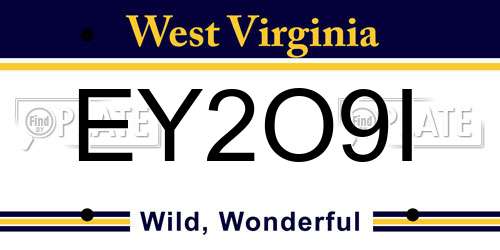 EY2O9I West Virginia License Plate