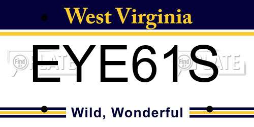EYE61S West Virginia License Plate