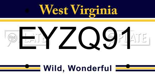 EYZQ91 West Virginia License Plate