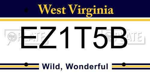 EZ1T5B West Virginia License Plate
