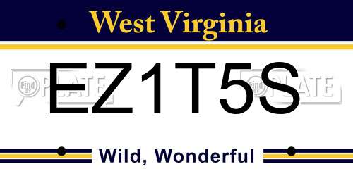 EZ1T5S West Virginia License Plate