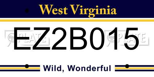 EZ2B015 West Virginia License Plate