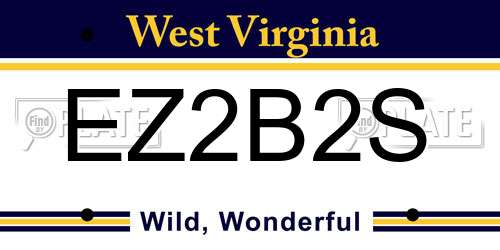 EZ2B2S West Virginia License Plate