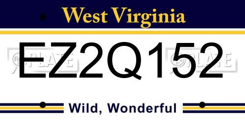 EZ2Q152 West Virginia License Plate