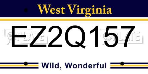 EZ2Q157 West Virginia License Plate